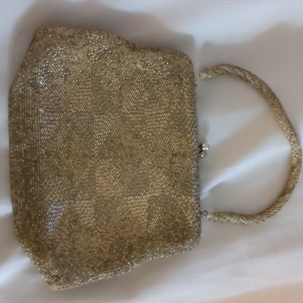 Vintage gold beaded purse